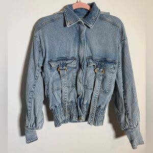 Asta Resort Diana Denim Parker Jacket Light Wash Made USA NWT Retail $450